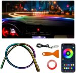 Acrylic Interior Car LED Strip Light with Motion-Activated Switch, 55.1" Neon Am... - Image 2