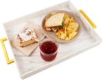 Acrylic Serving Tray with Gold Handles, 16" x 12" Decorative Tray for Coffee Tab... - Image 2
