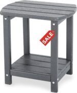 Adirondack Square Outdoor Side Table,2-Tier Storage Patio Side Table, HDPE End T... - Image 2