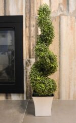 Admired by Nature Hand Painted White and Black 7" H Square Plastic Pot - for Hom... - Image 2