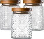 Adodeen 3-Pack 24oz Glass Jar With Airtight Lid,Kitchen Canisters For Countertop... - Image 2