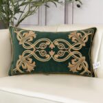 Aeckself European Luxury Velvet Lumbar Throw Pillow Cover 12 x 20 Inch, Embroide... - Image 2
