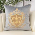 Aeckself Luxury Embroidery Velvet Pillow Cover 20x20 Inch, European Crown Shield... - Image 2