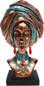African Art Statue Sculpture - 12" African Statues for Home Decor - Lady Bust Fi... - Image 2