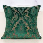 Alerfa Boho Green Floral Throw Pillow Cover 18x18 Inch Cut Velvet Sqaure Luxury ... - Image 2
