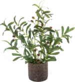 AlphaAcc 18 Inch Artificial Olive Branches Real Looking Potted Plant Fake Olive ... - Image 2