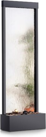 Alpine Corporation Mirror Waterfall Fountain with Stones and Lights - Zen Indoor... - Image 2