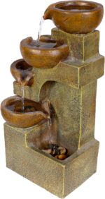 Alpine Corporation WCT726 | 16"H Indoor/Outdoor Tabletop Tiered Pouring Pots Wat... - Image 2