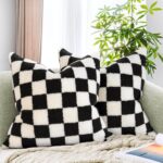 AmHoo Pack of 2 Decorative Throw Pillow Covers Checkerboard Luxury Super Soft Fa... - Image 2
