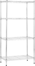 Amazon Basics 4-Shelf Adjustable Storage Shelving Unit for Garage, Steel Wire Ra... - Image 2