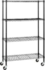 Amazon Basics 4-Shelf Heavy Duty Garage Shelving Storage Unit on 3" Wheel Caster... - Image 2