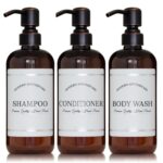 Amber Refillable Shampoo and Conditioner Bottles - Body Wash, Shampoo and Condit... - Image 2