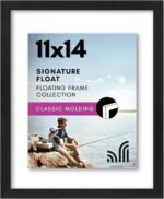 Americanflat 11x14 Floating Picture Frame with Polished Crystal-Clear Glass - Us... - Image 2