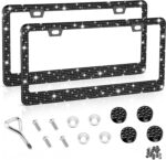 Amiss Bling License Plate Frame for Women, 2Pack Rhinestone Handcrafted Crystal ... - Image 2