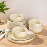 AmorArc Stoneware Dinnerware Sets for 4,Round Reactive Glaze Ceramic Plates and ... - Image 2