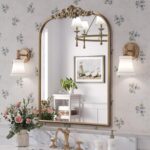 Antique Baroque Gold Mirror, 24” x 32” Vintage Vanity Mirror for Fireplace Mante... - Image 2