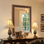 Antique Bathroom Wall Mirror 36.5" X 25", Bronze Mirror with Ornate Carvings Sol... - Image 2