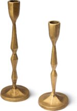 Antique Gold Candlestick Holders - Heavy Duty Cast Iron Candle Stick Holder Set ... - Image 2