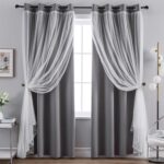 Anytime Home Curtains Blackout and Sheer Layered Solid Window Curtain Panel Pair... - Image 2