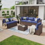 Aoxun 7 Piece Patio Furniture Set Wicker Rattan Patio Conversation Set Outdoor S... - Image 2