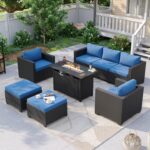 Aoxun Patio Furniture Set with Fire Pit Table, 6 Piece Outdoor Furniture Set wit... - Image 2