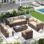 Aoxun Patio Furniture Sets, 10-Piece Outdoor Patio Furniture with Thick Cushions... - Image 2
