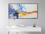 Ardemy Framed Abstract Wall Art 40"x20" - Blue Purple Gold Textured Canvas Paint... - Image 2