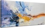 Ardemy Large Abstract Wall Art 40"x20" - Textured Canvas Painting in Blue Purple... - Image 2