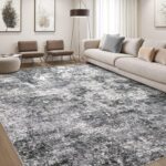 Area Rug Living Room Rugs - 8x10 Large Soft Indoor Neutral Modern Abstract Low P... - Image 2