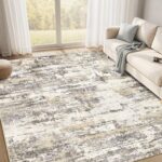 Area Rugs 8x10 Living Room: Washable Large Abstract Modern Neutral Soft Rug Stai... - Image 2