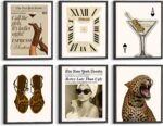 Aroutde 6Pcs Stockholm Room Decor, Retro Leopard Canvas Wall Art Trendy Luxury Y... - Image 2