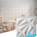 Art3d 33-Pack 3D Wall Panel for Interior Wall Décor, Diamond Textured PVC Accent... - Image 2