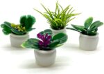 Art&Beauty 8Pcs Tiny Miniature Potted Plant Set Artificial Flower Pot Simulation... - Image 2