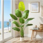 Artificial Bird of Paradise Plant: 6FT Faux Traveler's Palm Fake Banana Tree Ele... - Image 2