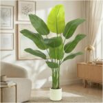 Artificial Bird of Paradise Plant：5FT Fake Traveler’s Palm Faux Banana Tree Elep... - Image 2