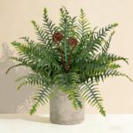 Artificial Boston Fern Potted Plants 15'' Fake Greenery Shrubs Plants in Pot for... - Image 2