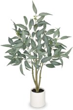 Artificial Eucalyptus Tree in White Pot – 3FT Faux Indoor Plant for Home Décor, ... - Image 2