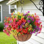 Artificial Flowers Hanging Basket for Outdoor Indoor UV Resistant Silk Flowers w... - Image 2