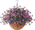 Artificial Flowers Hanging Baskets, Multicolor 12 Bundles Faux Flower Outdoor Ha... - Image 2