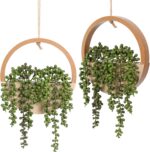 Artificial Hanging Plants Hanging Planter Fake Succulents Artificial String of P... - Image 2