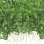 Artificial Italian Ruscus Greenery Stems, Faux Green Leaf Garland Branches Hangi... - Image 2