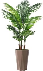 Artificial Palm Plant Indoor 5FT Fake Tree with Mocha Diamond Planter Faux Tropi... - Image 2