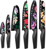 Astercook Knife Set, 12-Piece Flower Kitchen Knives Sets with Blade Guards, Dish... - Image 2