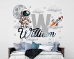 Astronaut Boy Name Wall Decal - Custom Name Vinyl Sticker for Kids Room Decor - ... - Image 2