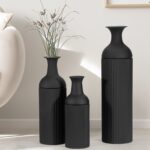BANOMII Large Metal Floor Vases Set of 3, 27'' 20'' 16'', Black Tall Flower Vase... - Image 2