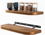 BATODA 17" Acacia Wood Floating Shelves Wall Mounted (Round Edge) – Rustic Farmh... - Image 2