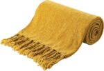 BATTILO HOME Mustard Yellow Throw Blanket for Couch Bed Sofa, Yellow Gold Chenil... - Image 2