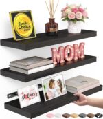BAYKA Floating Shelves for Wall, Wall Mounted Rustic Wood Shelves for Bathroom, ... - Image 2