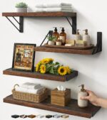 BAYKA Wall Shelves for Bathroom Decor, Floating Wall Shelves for Living Room Kit... - Image 2