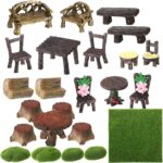 BBTO 24 Pcs Garden Furniture Fairy Mini Architecture Accessories Fairy Miniature... - Image 2